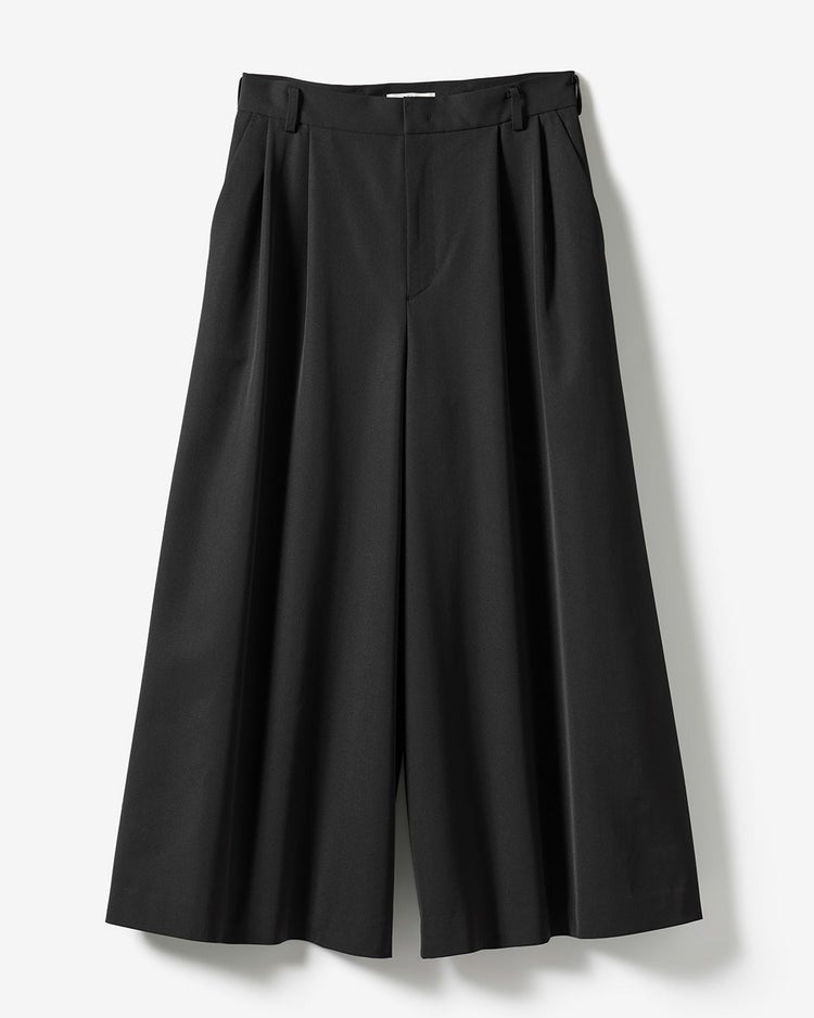 ドライタッチツイル・ロングキュロットパンツ 詳細画像 ブラック 1