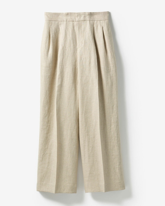 オックスリネン・タックワイドパンツ