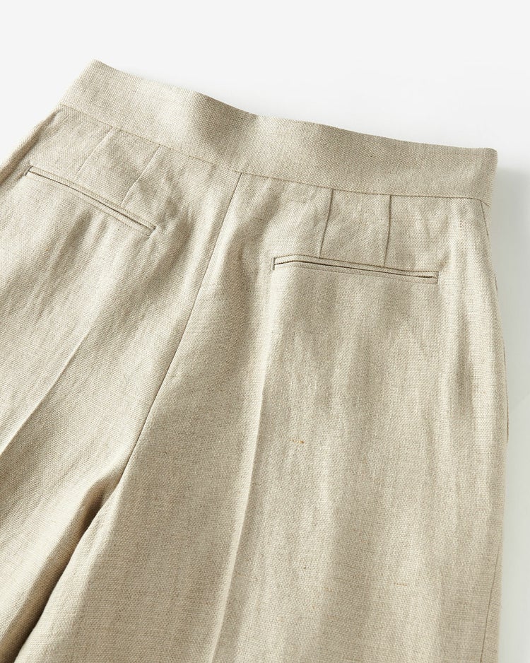 オックスリネン・タックワイドパンツ 詳細画像 グレージュ 3