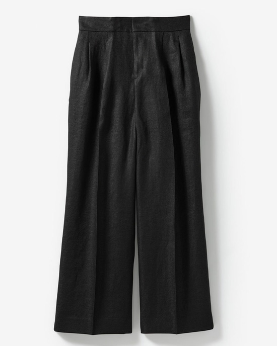 オックスリネン・タックワイドパンツ