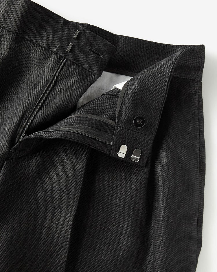 オックスリネン・タックワイドパンツ 詳細画像 ブラック 2