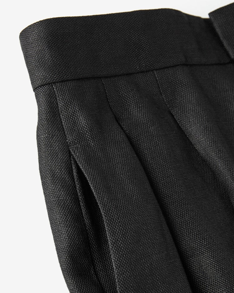 オックスリネン・タックワイドパンツ 詳細画像 ブラック 4