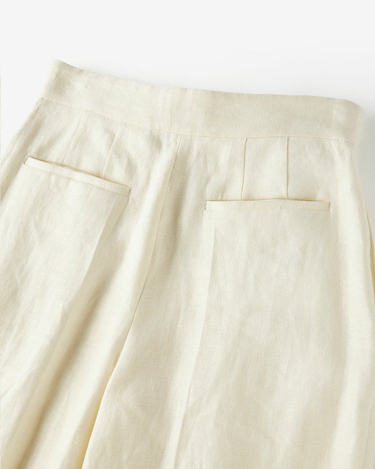 オックスリネン・タックワイドパンツ 詳細画像 アイボリー 10