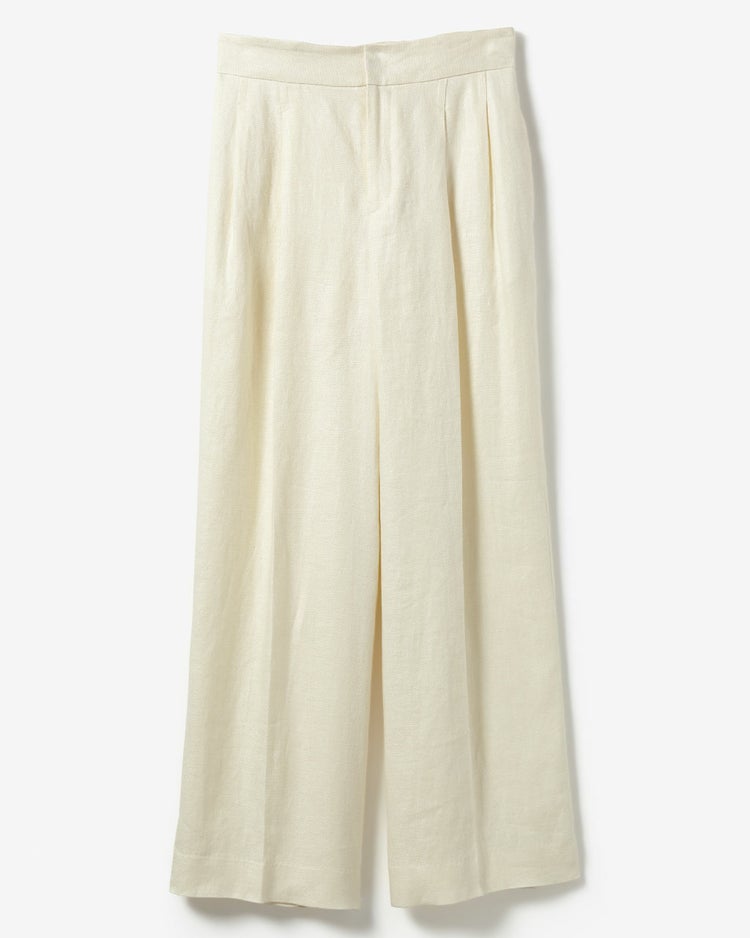 オックスリネン・タックワイドパンツ 詳細画像 アイボリー 8