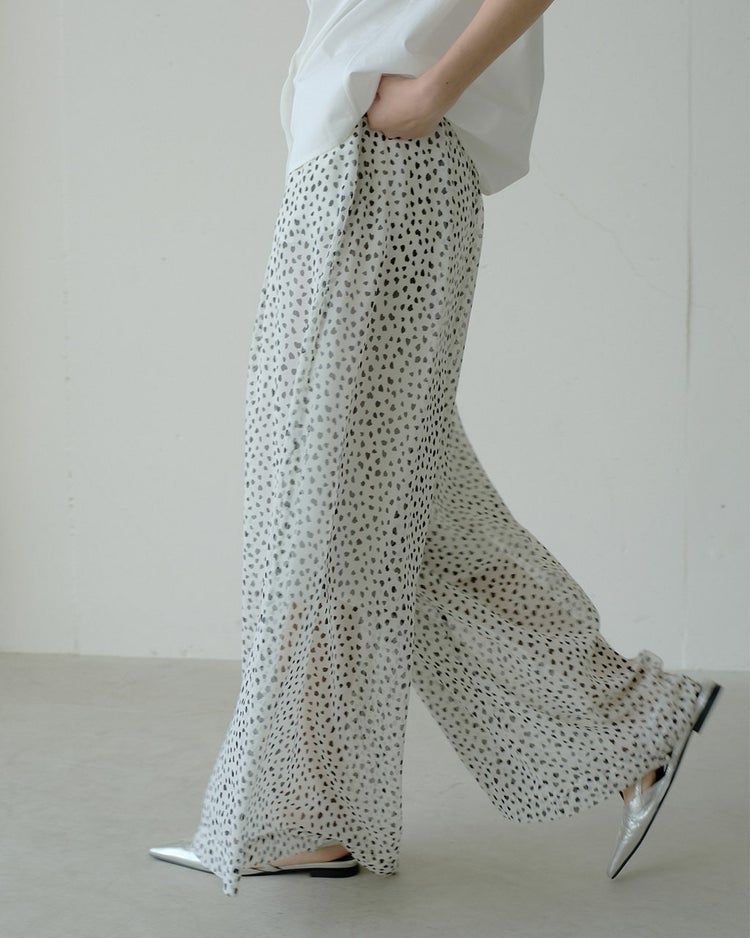 シフォンジョーゼット・ワイドパンツ 詳細画像 ホワイト 2