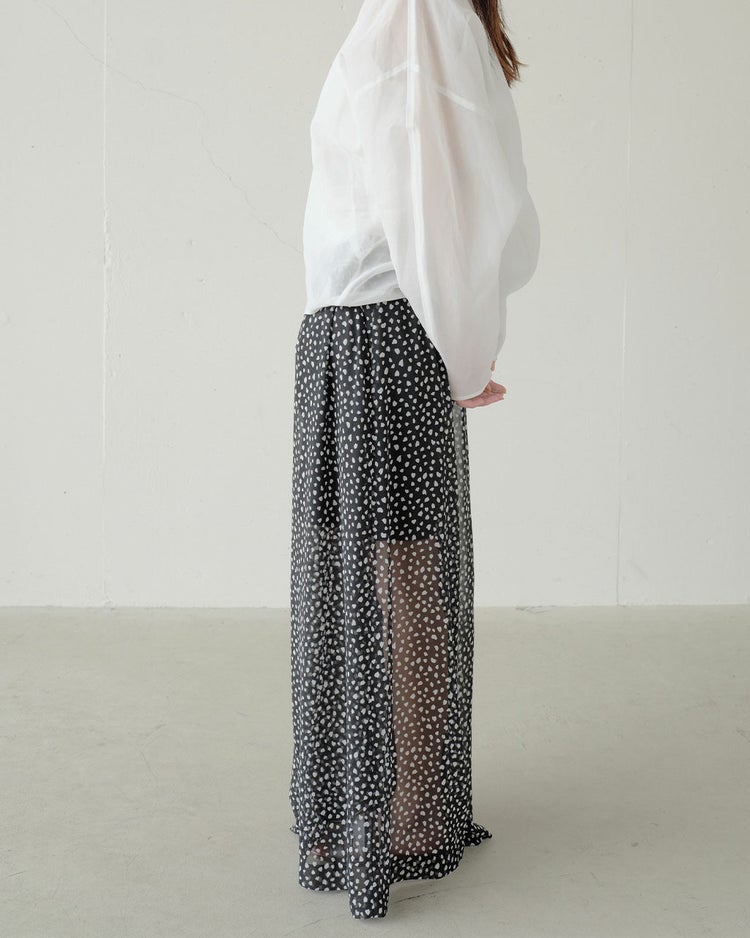 シフォンジョーゼット・ワイドパンツ 詳細画像 ブラック 2