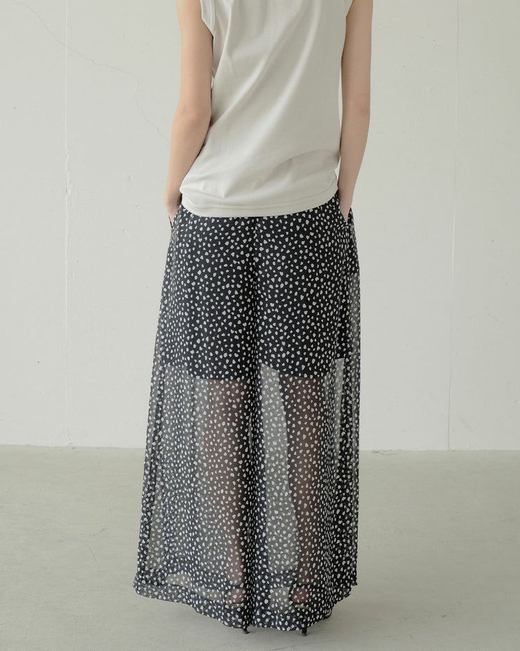 シフォンジョーゼット・ワイドパンツ 詳細画像 ブラック 3