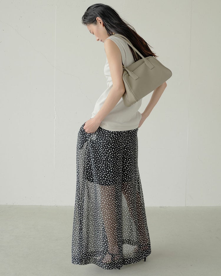 シフォンジョーゼット・ワイドパンツ 詳細画像 ブラック 4