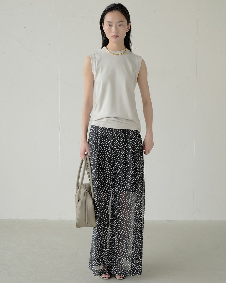 シフォンジョーゼット・ワイドパンツ 詳細画像 ブラック 5