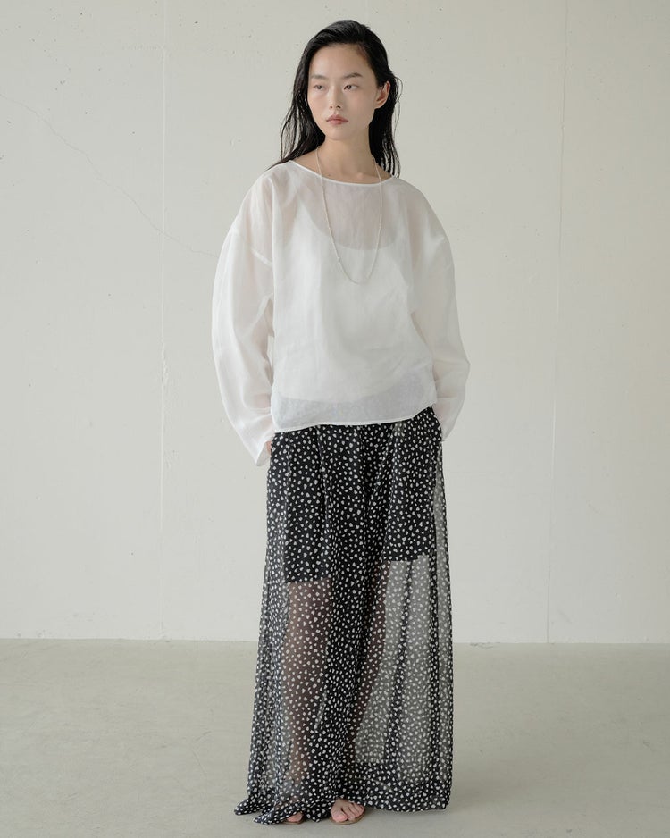 シフォンジョーゼット・ワイドパンツ 詳細画像 ブラック 7