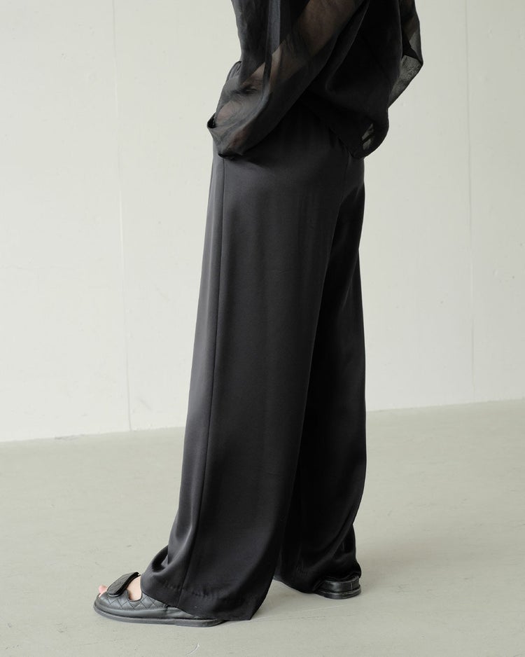 ダブルサテン・ワイドパンツ 詳細画像 ブラック 2