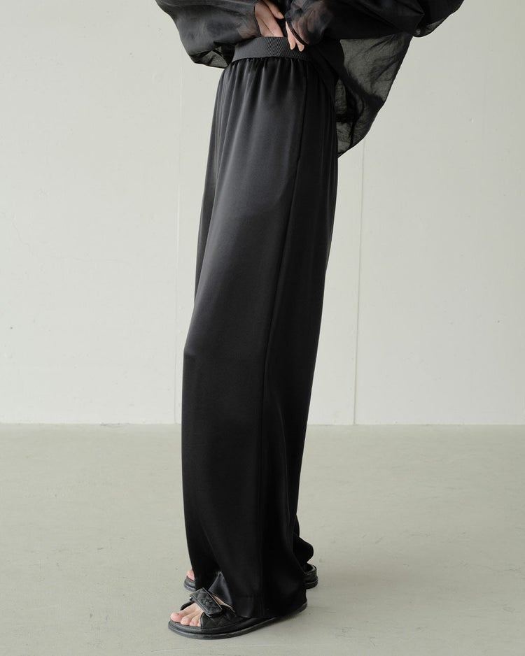 ダブルサテン・ワイドパンツ 詳細画像 ブラック 3
