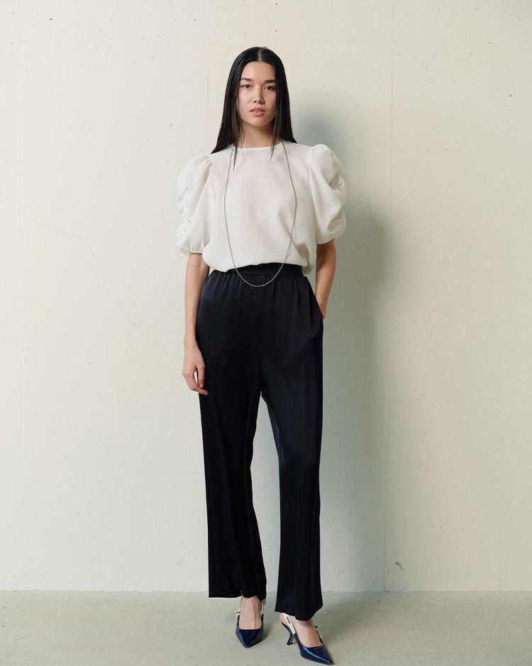 ダブルサテン・ワイドパンツ 詳細画像 ブラック 6