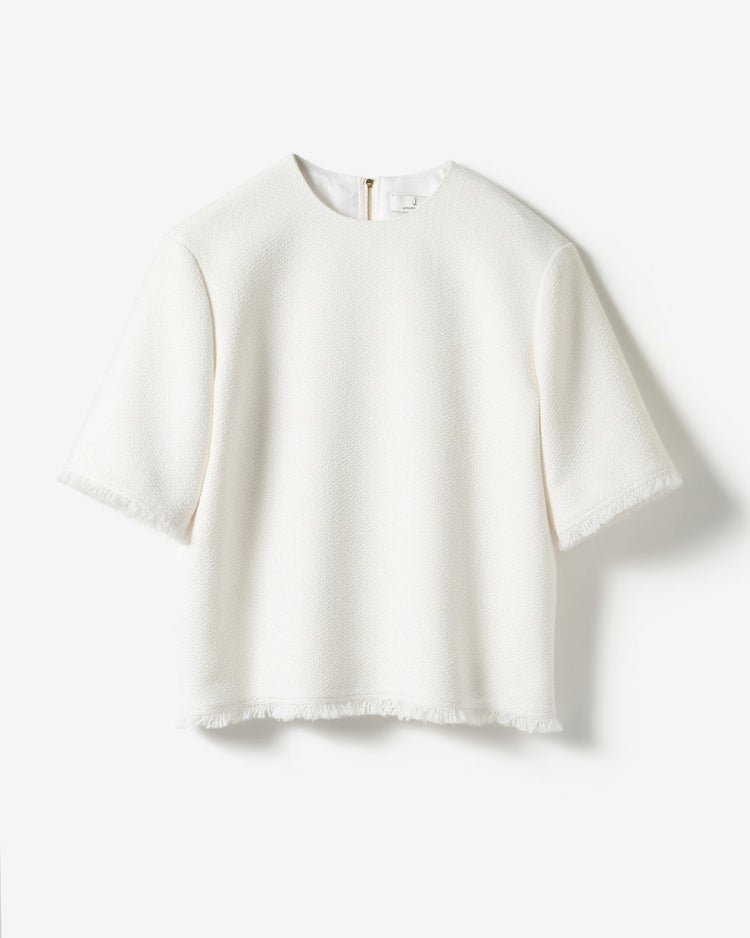 コットン混ツイード・コンパクトブラウス 詳細画像 ホワイト 10