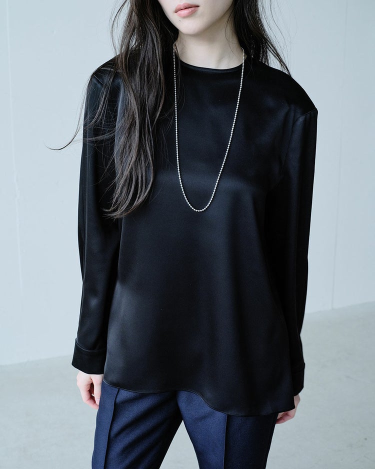 ダブルサテン・Tブラウス 詳細画像 ブラック 3