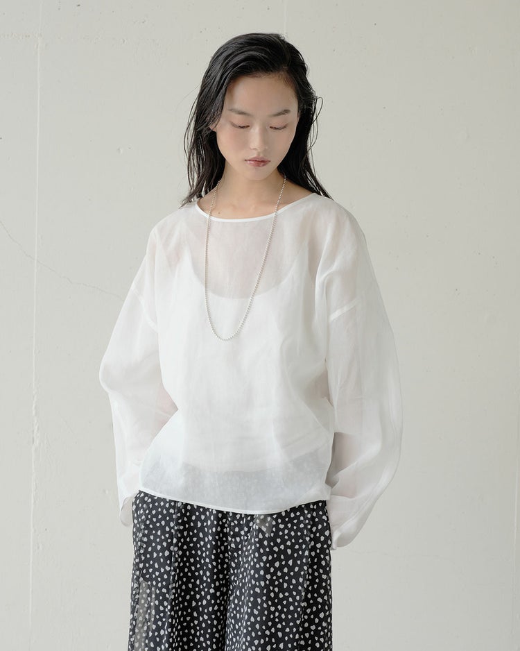 強撚オーガンジー・Tブラウス 詳細画像 ホワイト 4