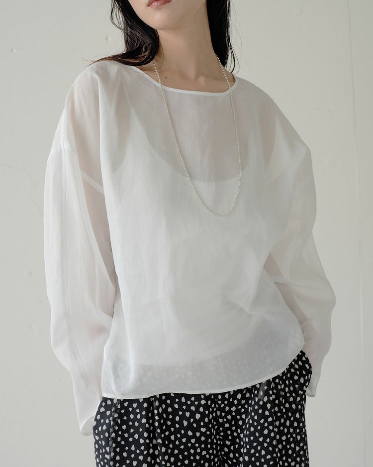 強撚オーガンジー・Tブラウス 詳細画像 ホワイト 5