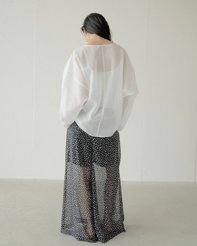 強撚オーガンジー・Tブラウス 詳細画像 ホワイト 7