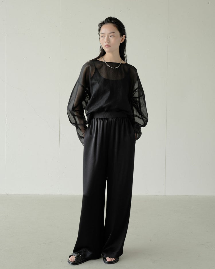 強撚オーガンジー・Tブラウス 詳細画像 ブラック 6