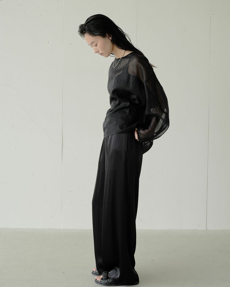 強撚オーガンジー・Tブラウス 詳細画像 ブラック 8