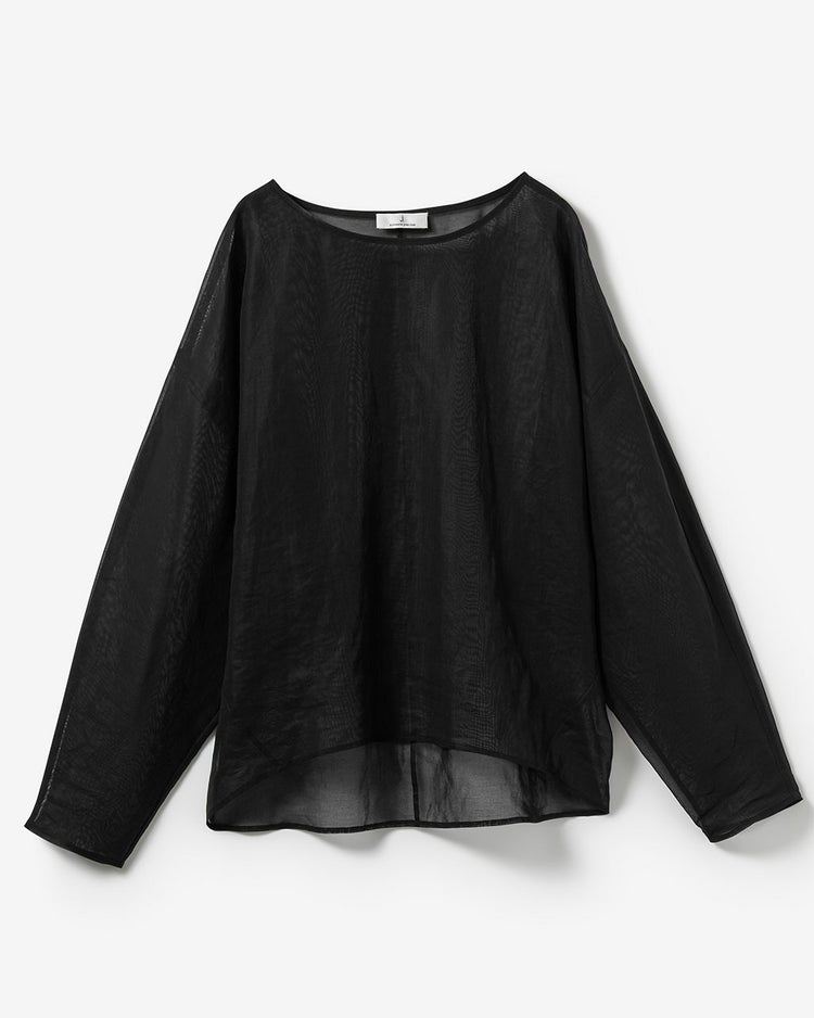 強撚オーガンジー・Tブラウス 詳細画像 ブラック 9
