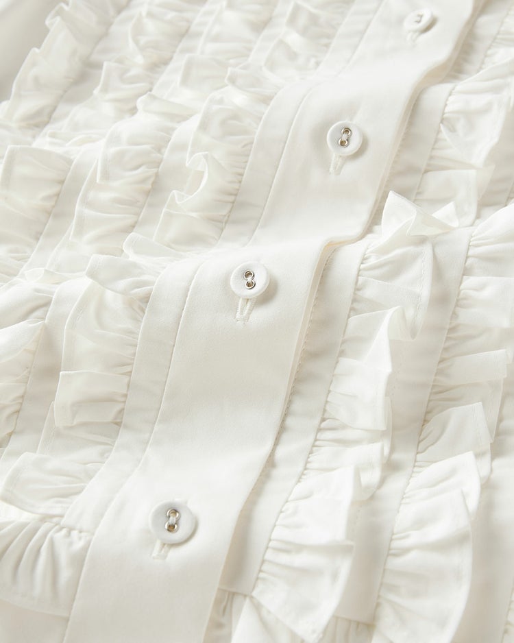 高密度タイプライター・フリルシャツ 詳細画像 ホワイト 2