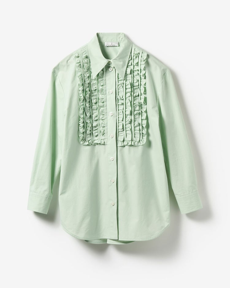 高密度タイプライター・フリルシャツ 詳細画像 ミントグリーン 10