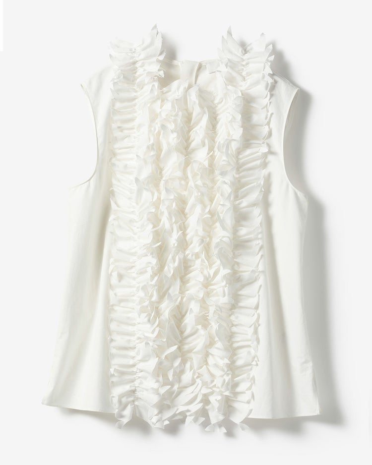 高密度タイプライター・フリルデコブラウス 詳細画像 ホワイト 10