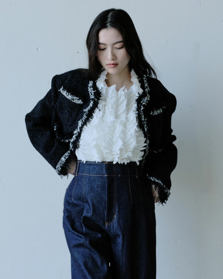 高密度タイプライター・フリルデコブラウス 詳細画像 ホワイト 5