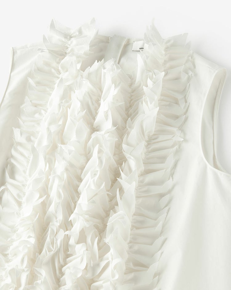 高密度タイプライター・フリルデコブラウス 詳細画像 ホワイト 9