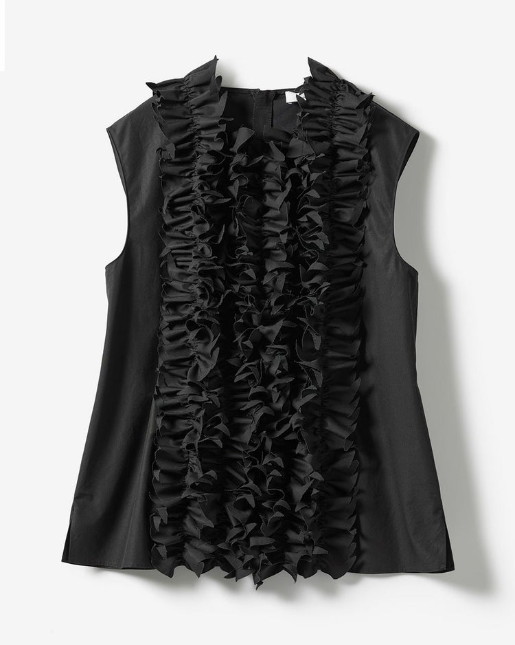 高密度タイプライター・フリルデコブラウス 詳細画像 ブラック 10