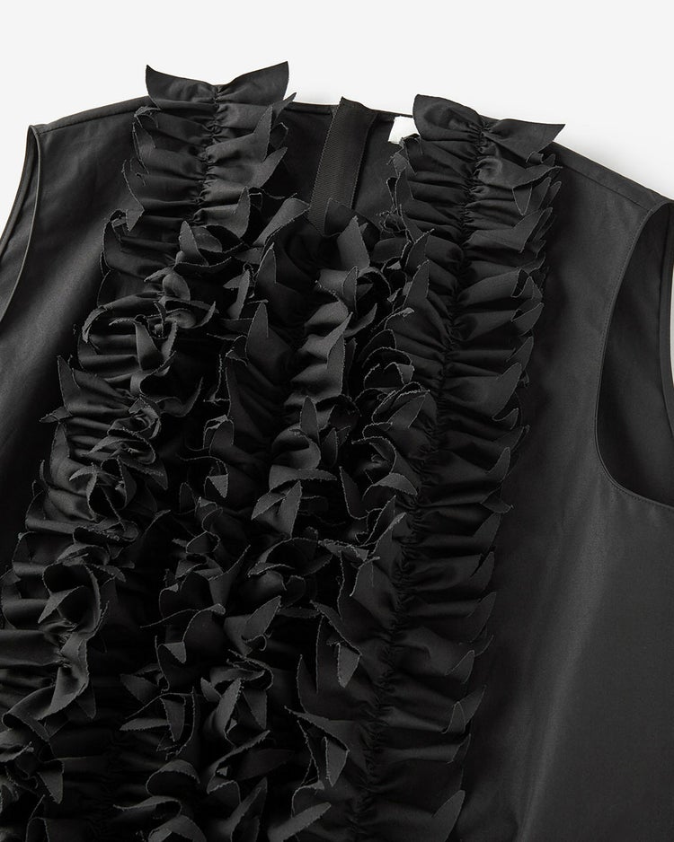 高密度タイプライター・フリルデコブラウス 詳細画像 ブラック 9