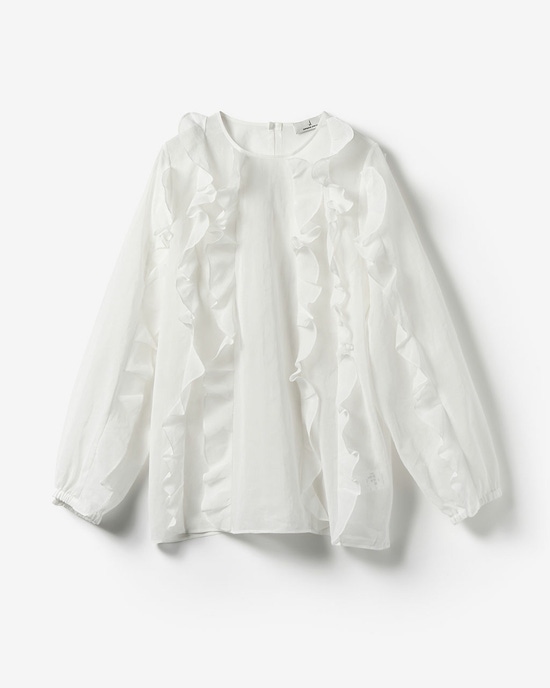 強撚オーガンジー・フリルブラウス