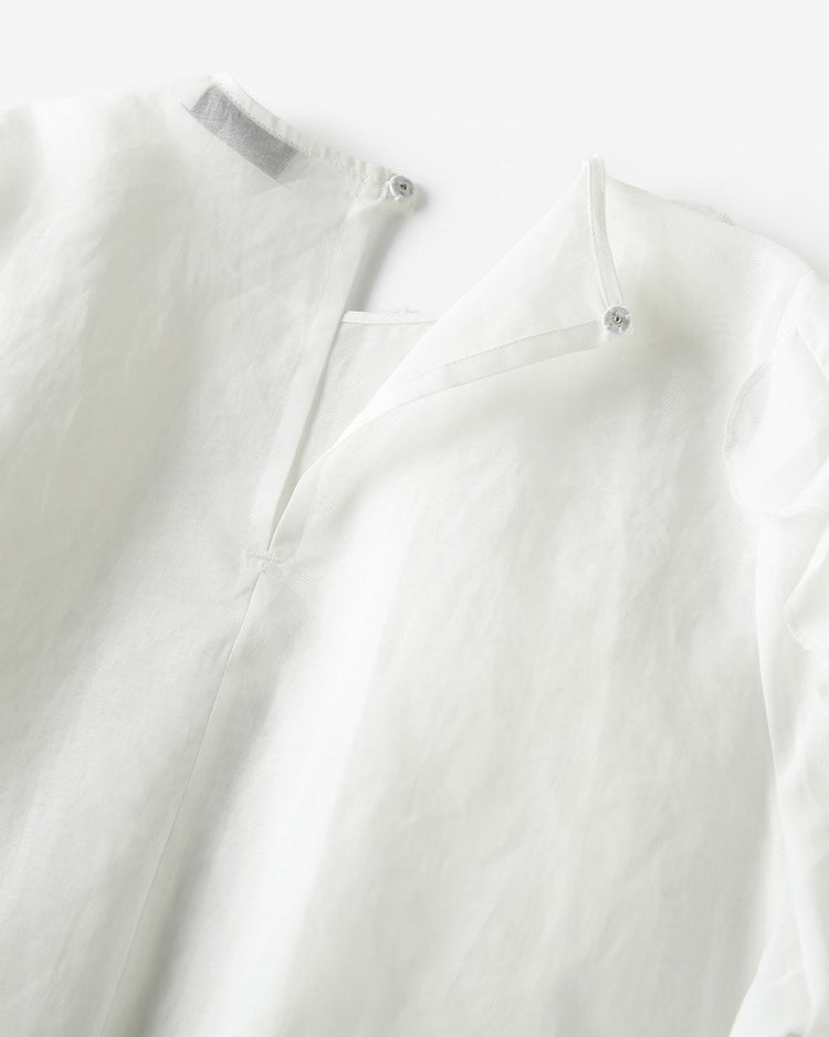 強撚オーガンジー・フリルブラウス 詳細画像 ホワイト 8