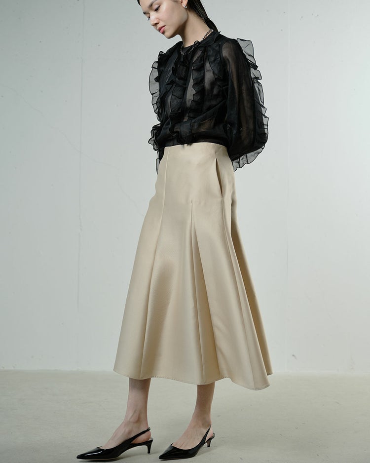 強撚オーガンジー・フリルブラウス 詳細画像 ブラック 5