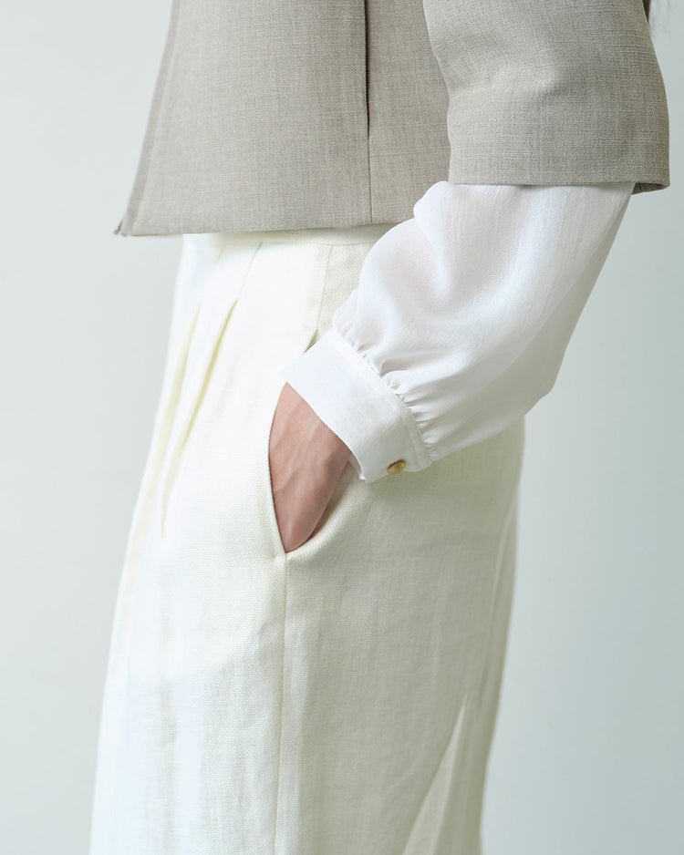 シアージョーゼット・ショルダーフリルブラウス 詳細画像 ホワイト 8