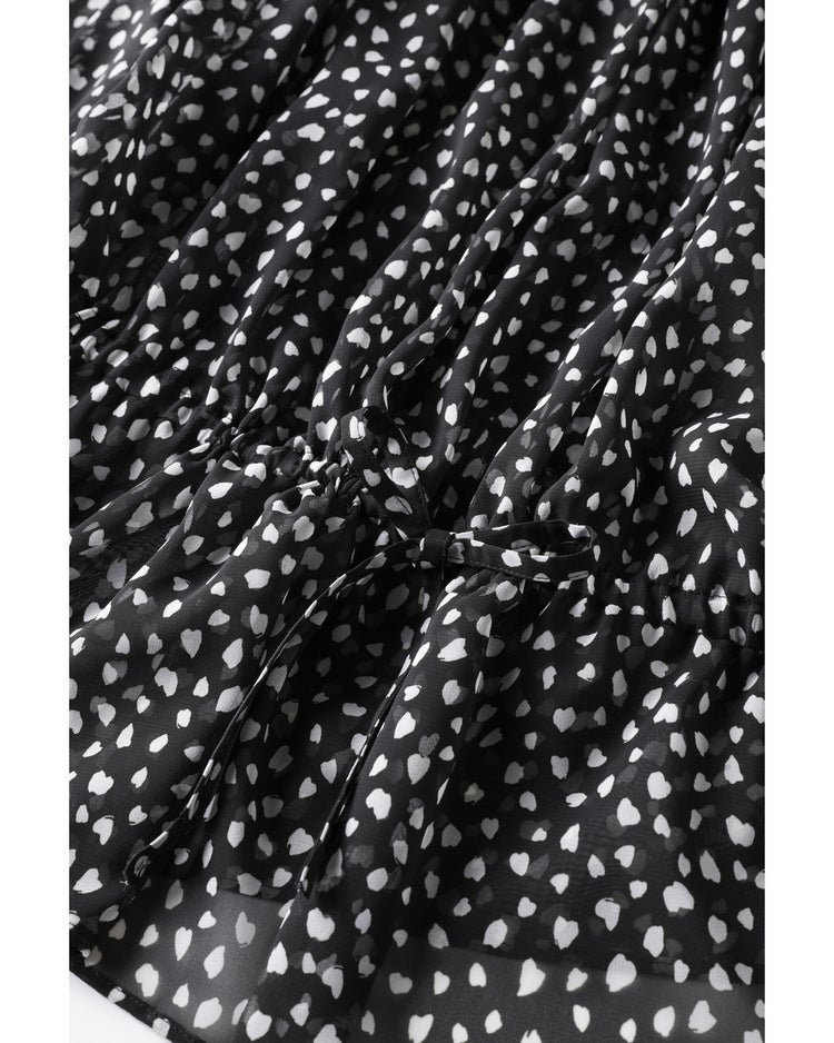 シフォンジョーゼット・スタンドフリルブラウス 詳細画像 ブラック 9