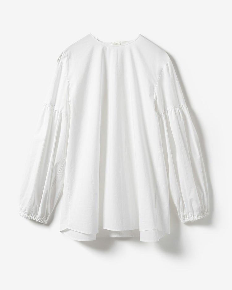 高密度タイプライター・パフ袖ブラウス 詳細画像 ホワイト 10