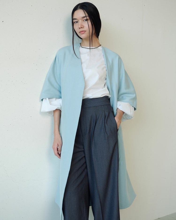 高密度タイプライター・パフ袖ブラウス 詳細画像 ホワイト 7