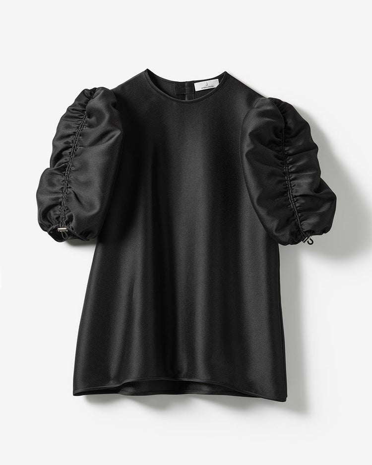 オクタダブルクロス・袖シャーリングブラウス 詳細画像 ブラック 9