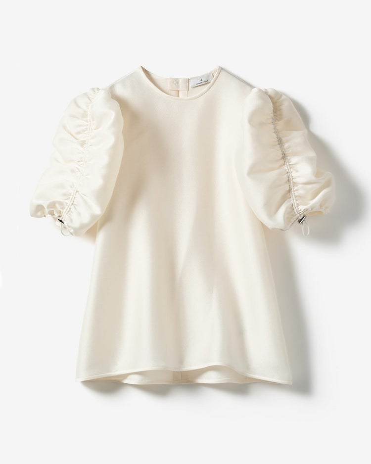 オクタダブルクロス・袖シャーリングブラウス 詳細画像 アイボリー 10