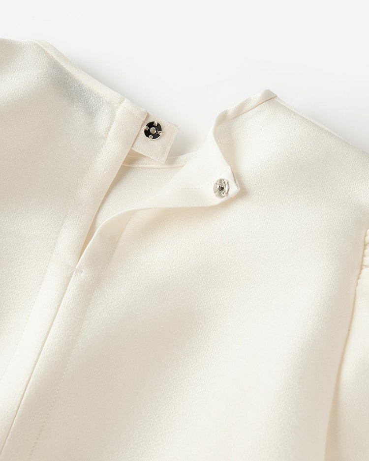 オクタダブルクロス・袖シャーリングブラウス 詳細画像 アイボリー 8