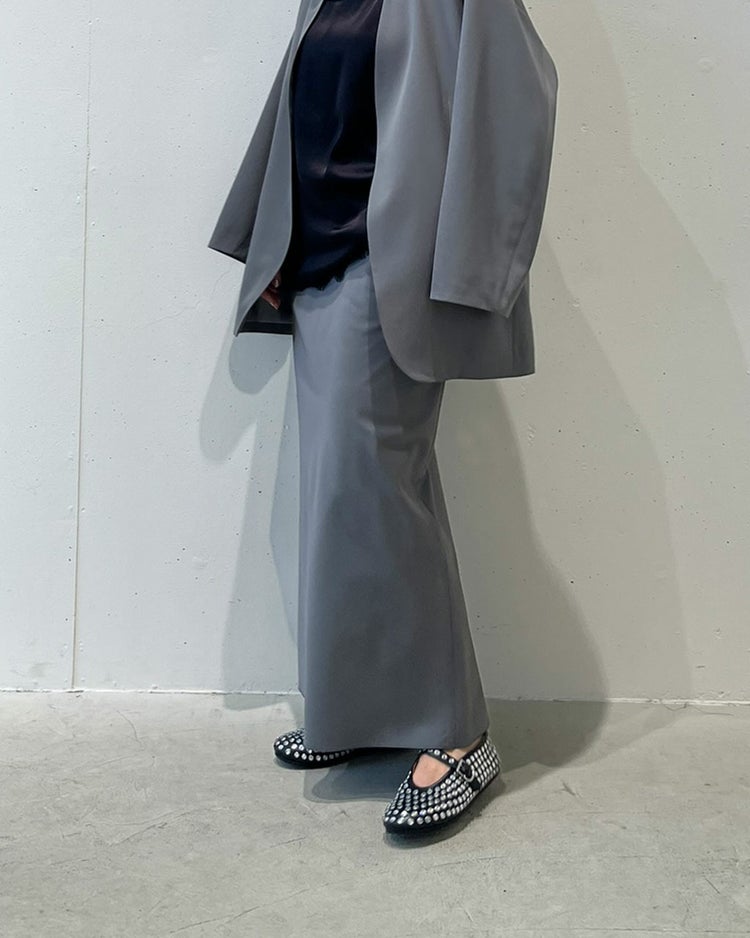 ドライタッチツイル・バイアスロングスカート 詳細画像 グレー 2