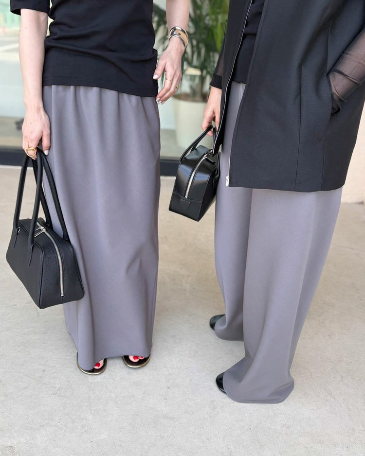 ドライタッチツイル・バイアスロングスカート 詳細画像 グレー 3