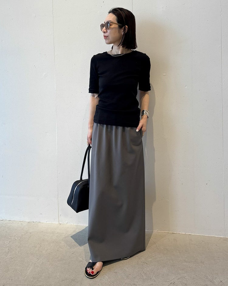ドライタッチツイル・バイアスロングスカート 詳細画像 グレー 4