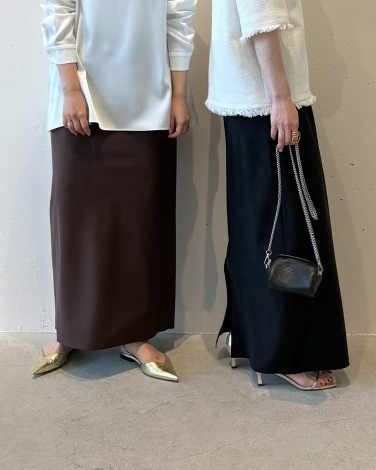 ドライタッチツイル・バイアスロングスカート 詳細画像 ブラック 3