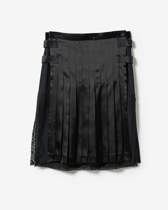 ダブルサテン・レイヤードプリーツスカート