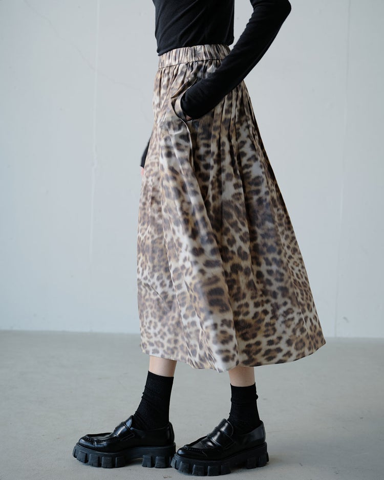 イタリアンタフタ・レオパードスカート 詳細画像 アニマル 2