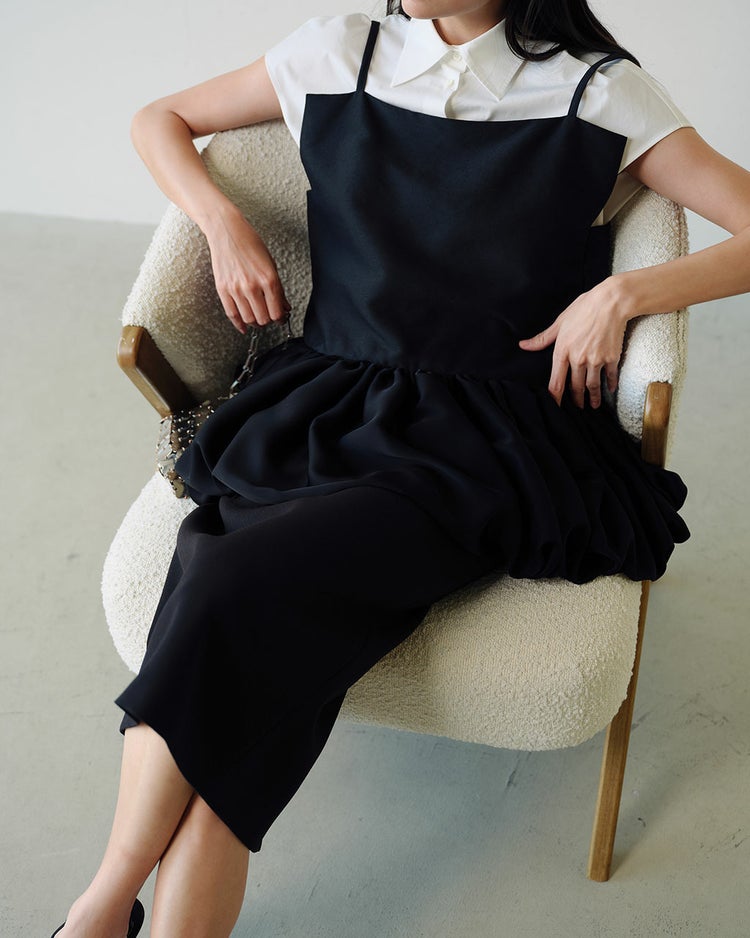 ダブルジョーゼット・タイトスカート 詳細画像 ブラック 4