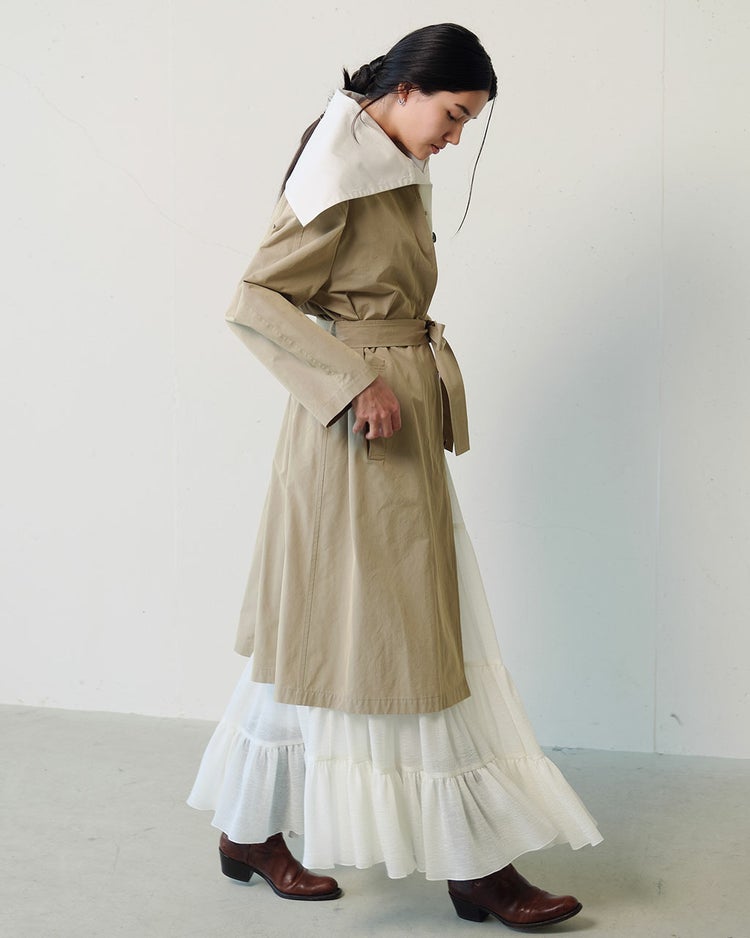 楊柳アセテート・ティアードスカート 詳細画像 ホワイト 7